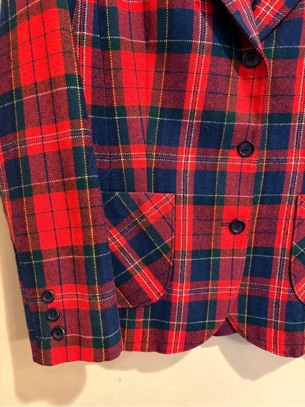 Pendleton Classic Red Plaid Wool Blazer, Preppy College, size 14 - Picture 4 of 8
